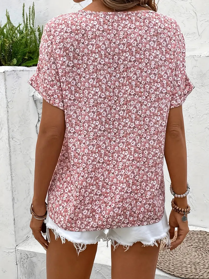 Katie | Women Summer Short Sleeve Button Top