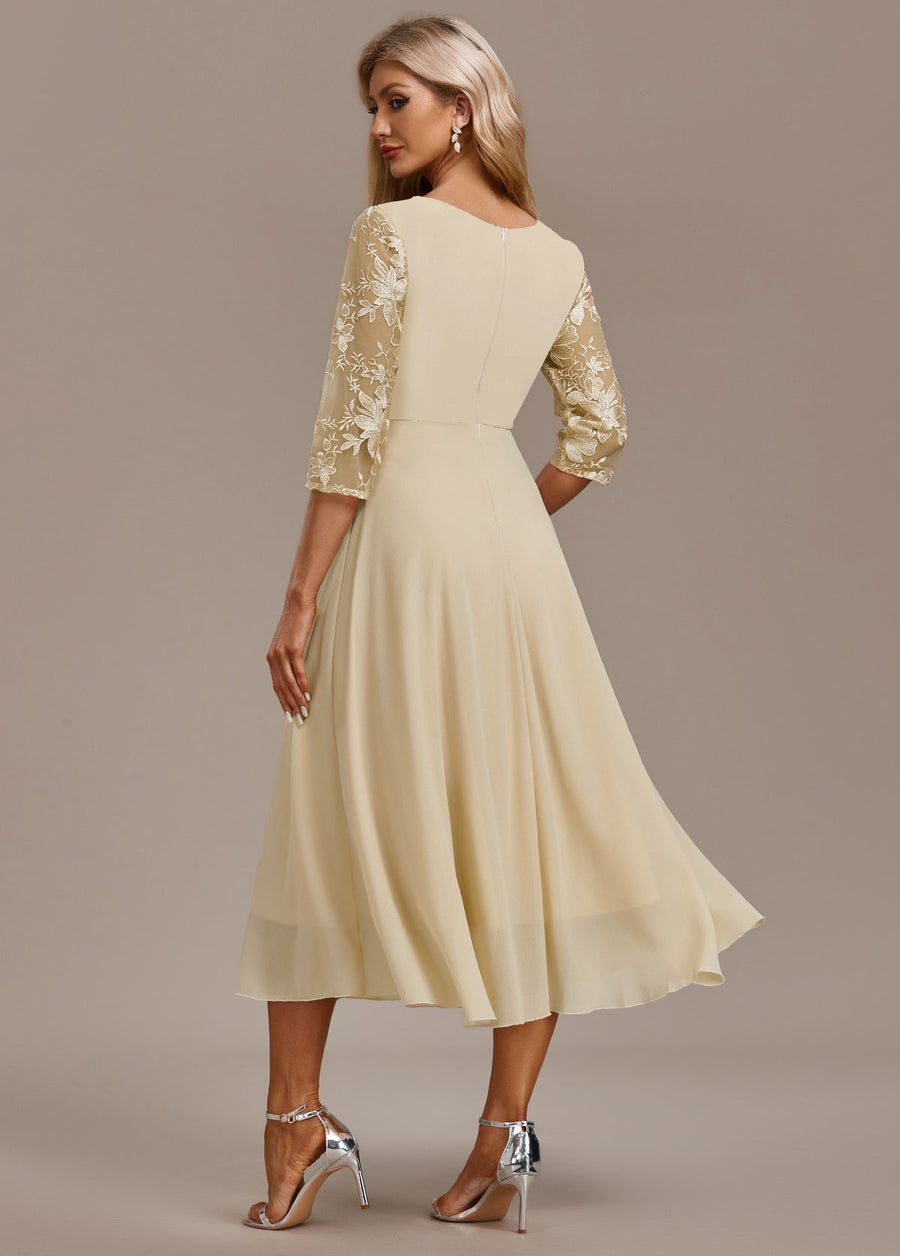 ANDREA – ELEGANT FLORAL CHIFFON DRESS