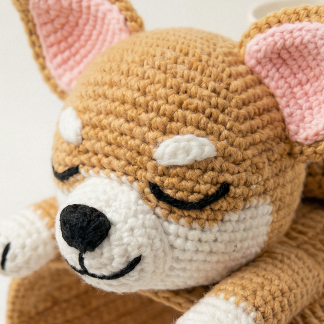 Cozipup – Crochet Dog Armrest Organizer with Cup Holder