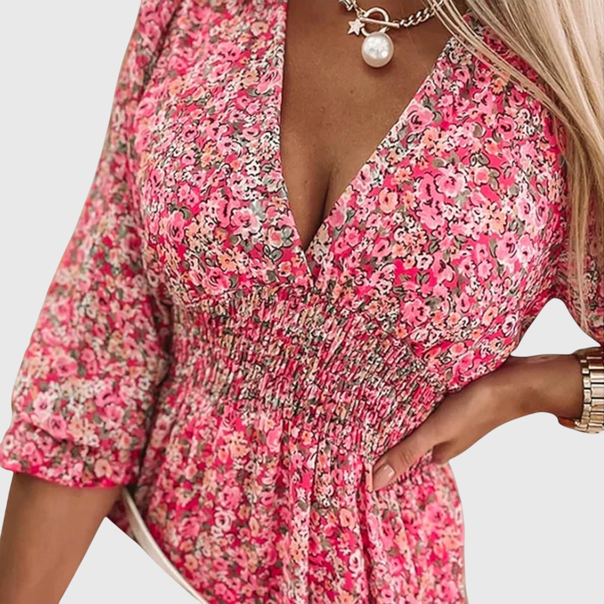 Elisa | Floral Dress with Puff Sleeves