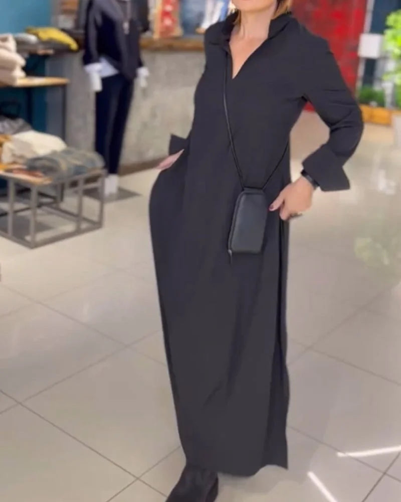 Helena | Long flowy dress with side slits