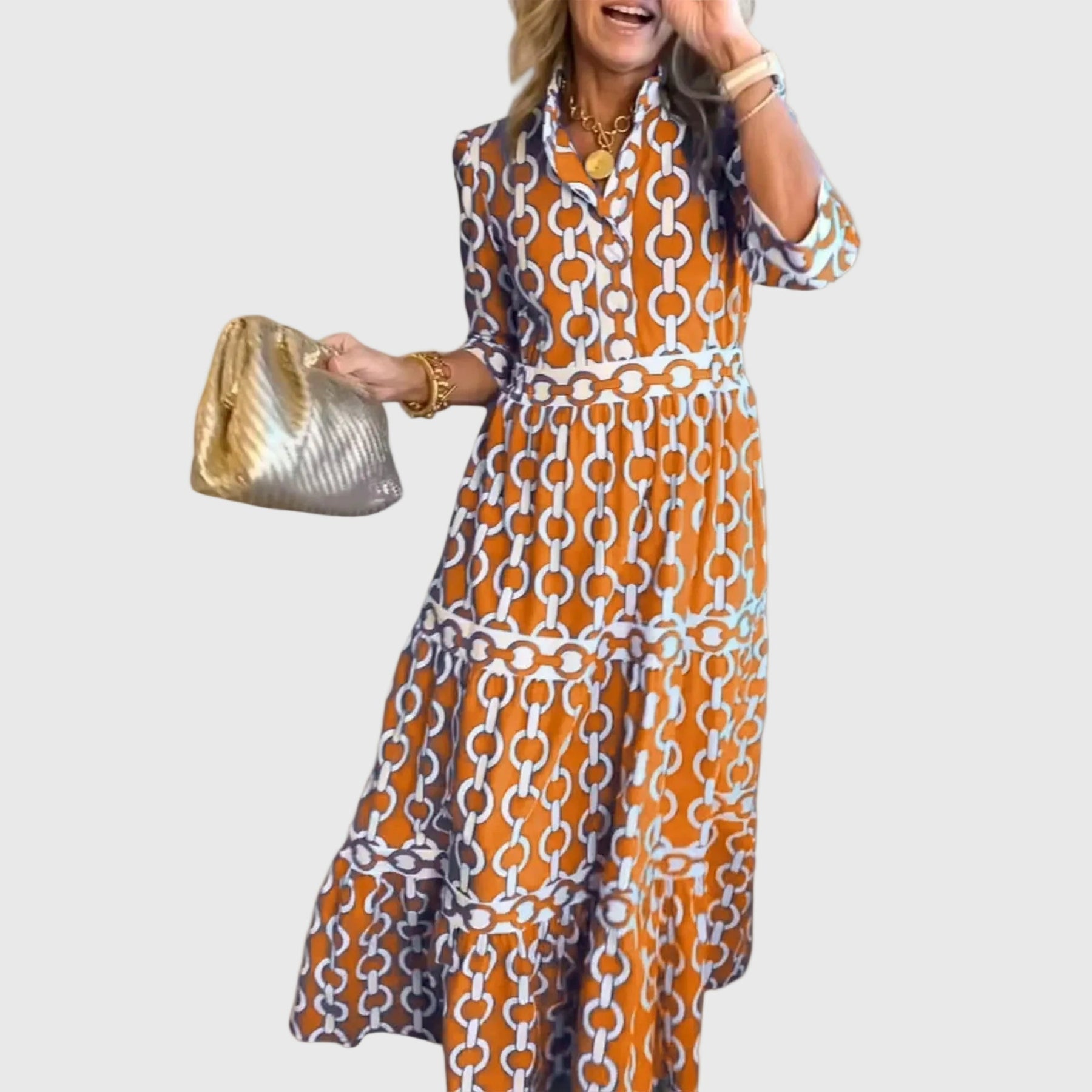 Juliette | Elegant Chain Midi Dress