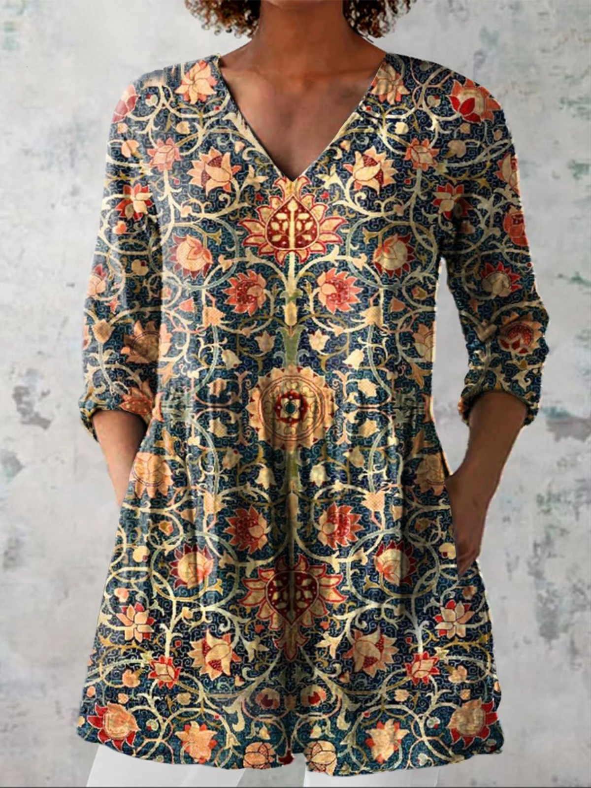 Elara | V-Neck Longline Shirt