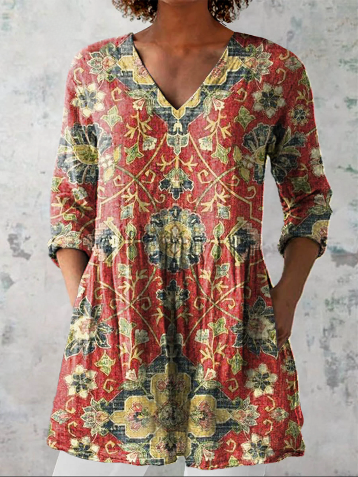 Dahlia | V-Neck Long Sleeve Top