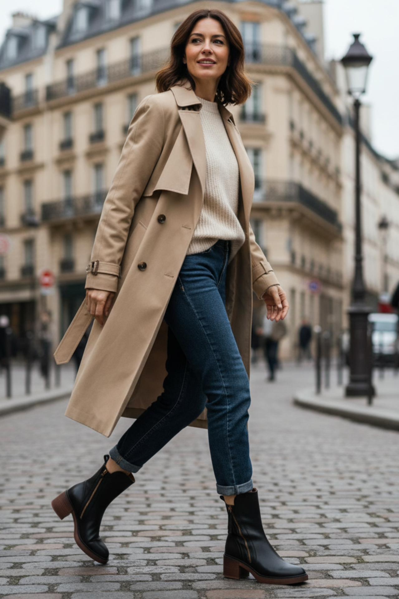 Marcel™ | Black Leather Ankle Boots with Comfortable Heel