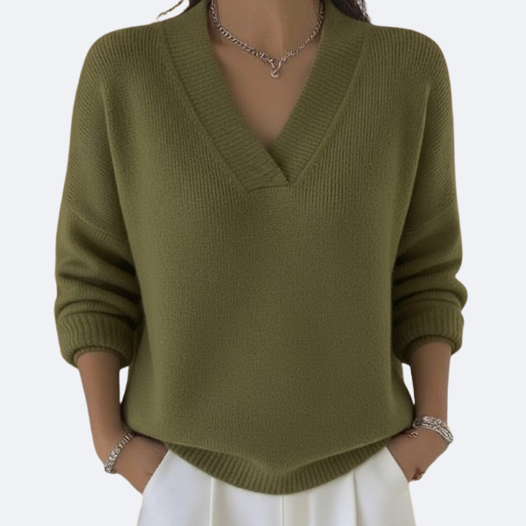 MILENA - Soft Knit with V-Neck