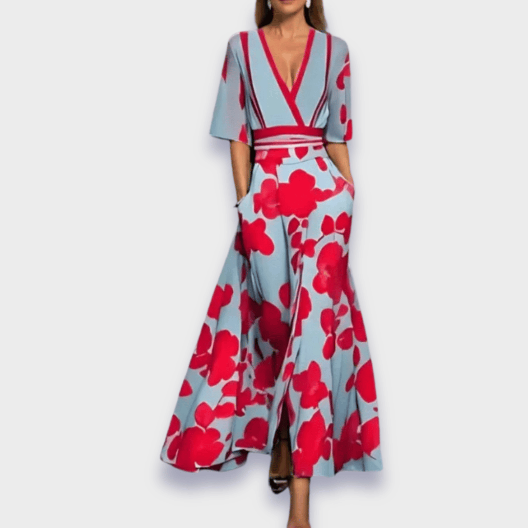 Eliana™ | Abito A-Line Floreale Elegante