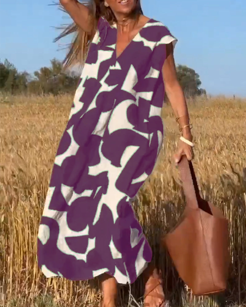 Lauren | Abstract Sleeveless Swing Dress