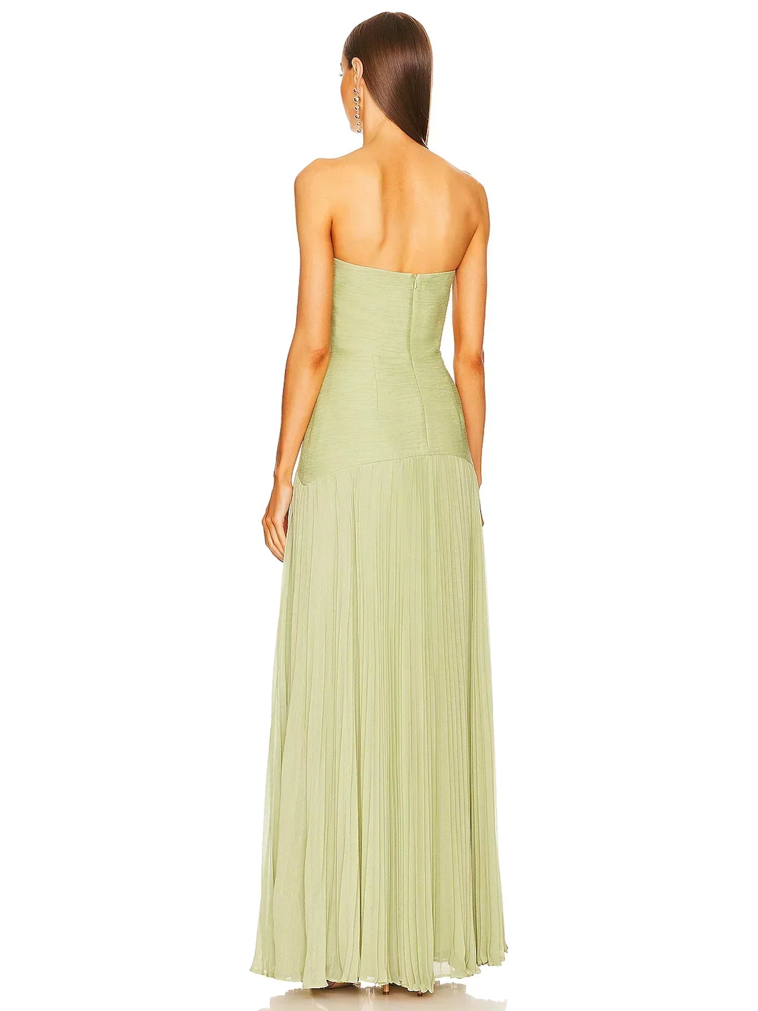 Eleanor | Women's Strapless Pleated Maxi Wedding Guest Dress