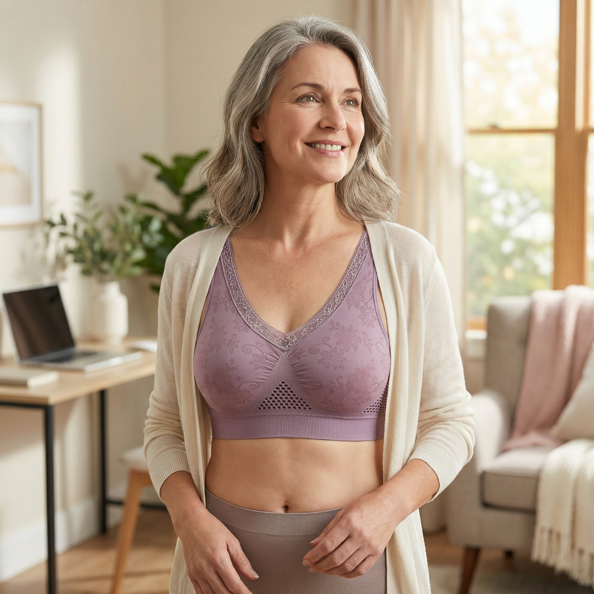 Aireya – Women's Wireless Cotton Comfort Bra with Breathable Mesh