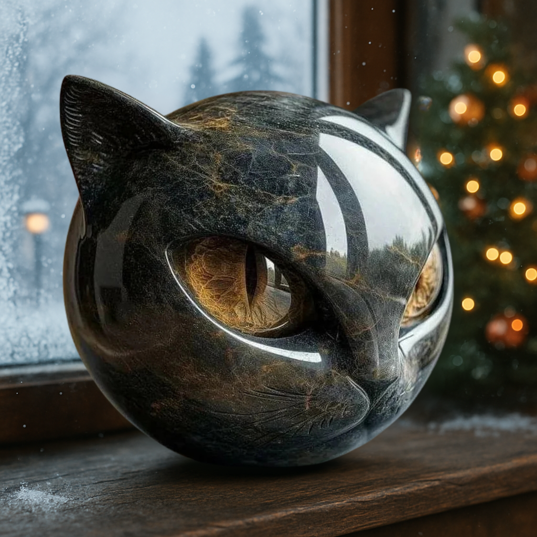 Onyx Cat Sculpture