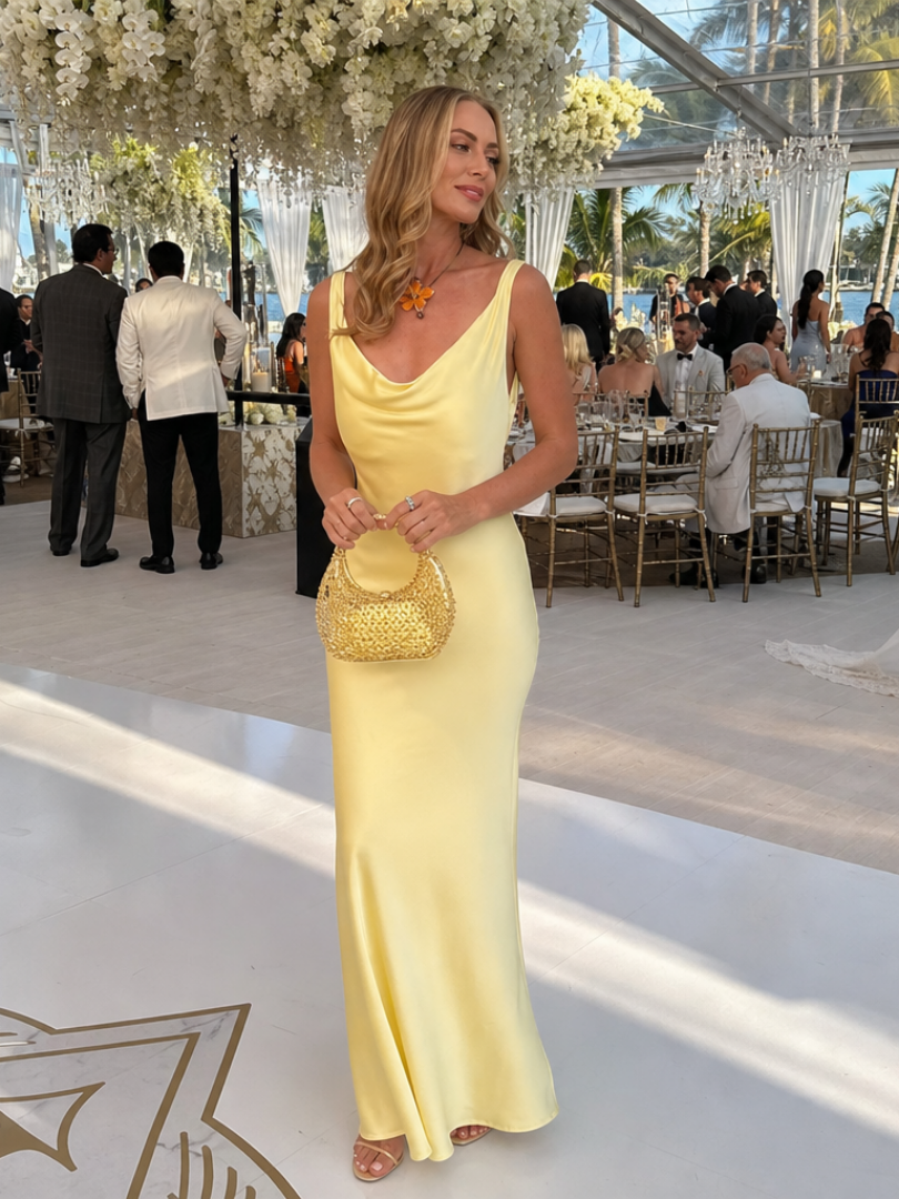 Sigler | Sleeveless Cowl Neck Fitted Maxi Dress