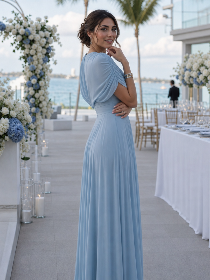 Thael | One Shoulder Draped Bodice Maxi Dress
