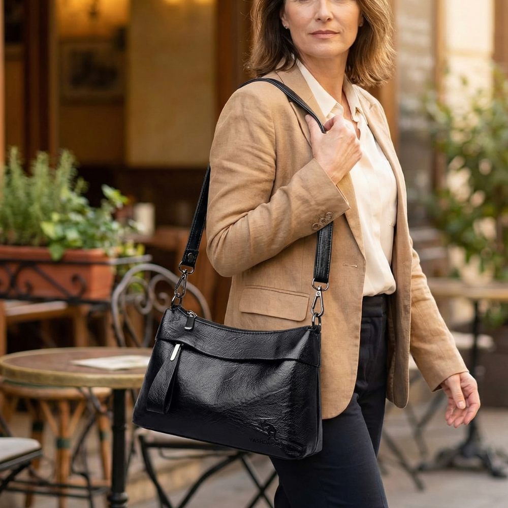 Carria - Soft Leather Crossbody With 3 Compartments