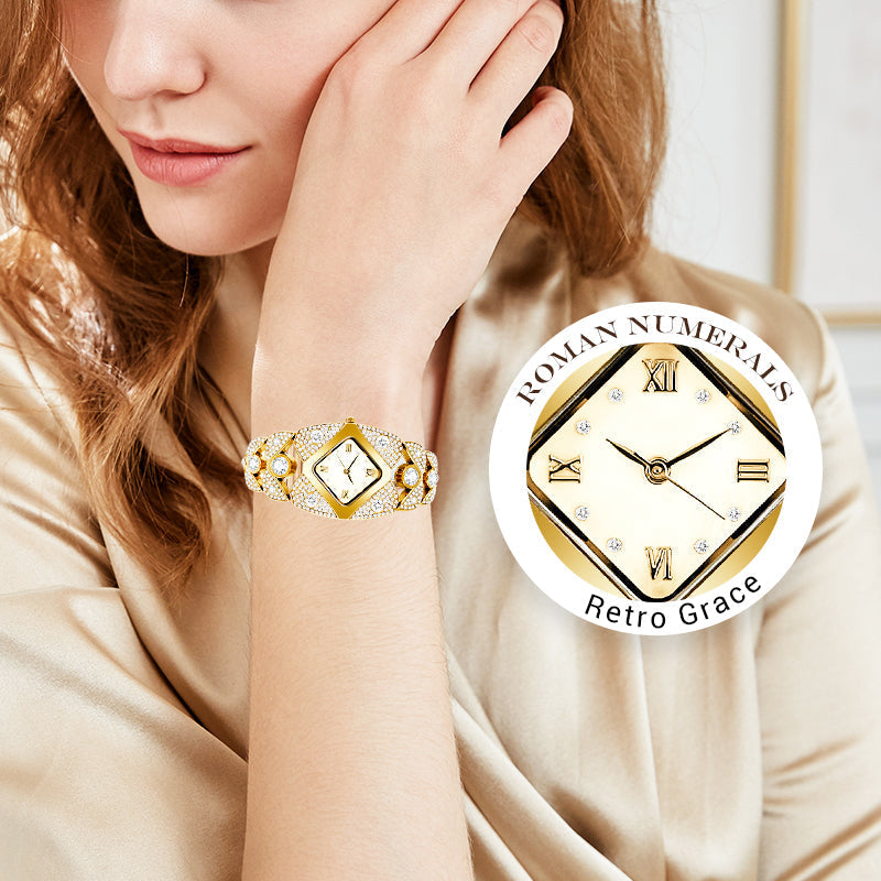 Lucelina - Elegant Vintage-Style Stone Watch for Women