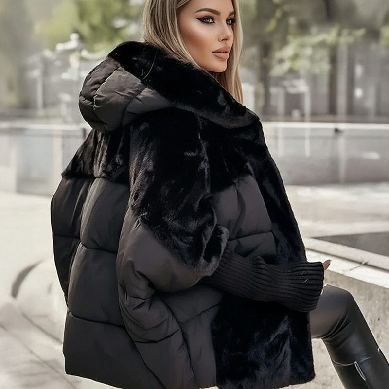 Cozevia – Women’s Quilted Hooded Jacket, Oversized Fit