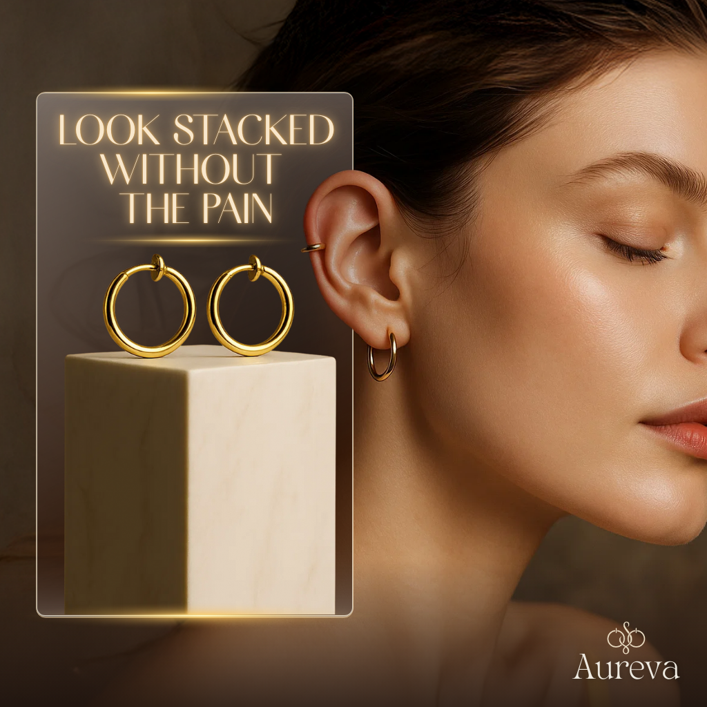 Aureva – Retractable Clip-On Comfort Earrings