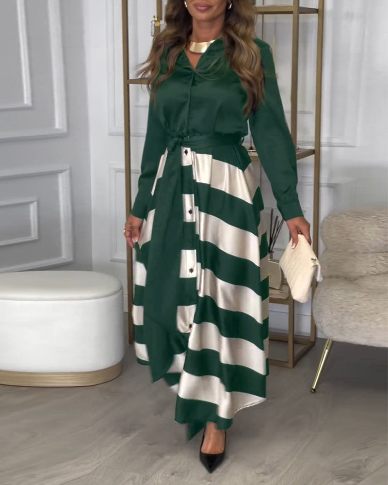 Ariana - Striped Elegance Dress
