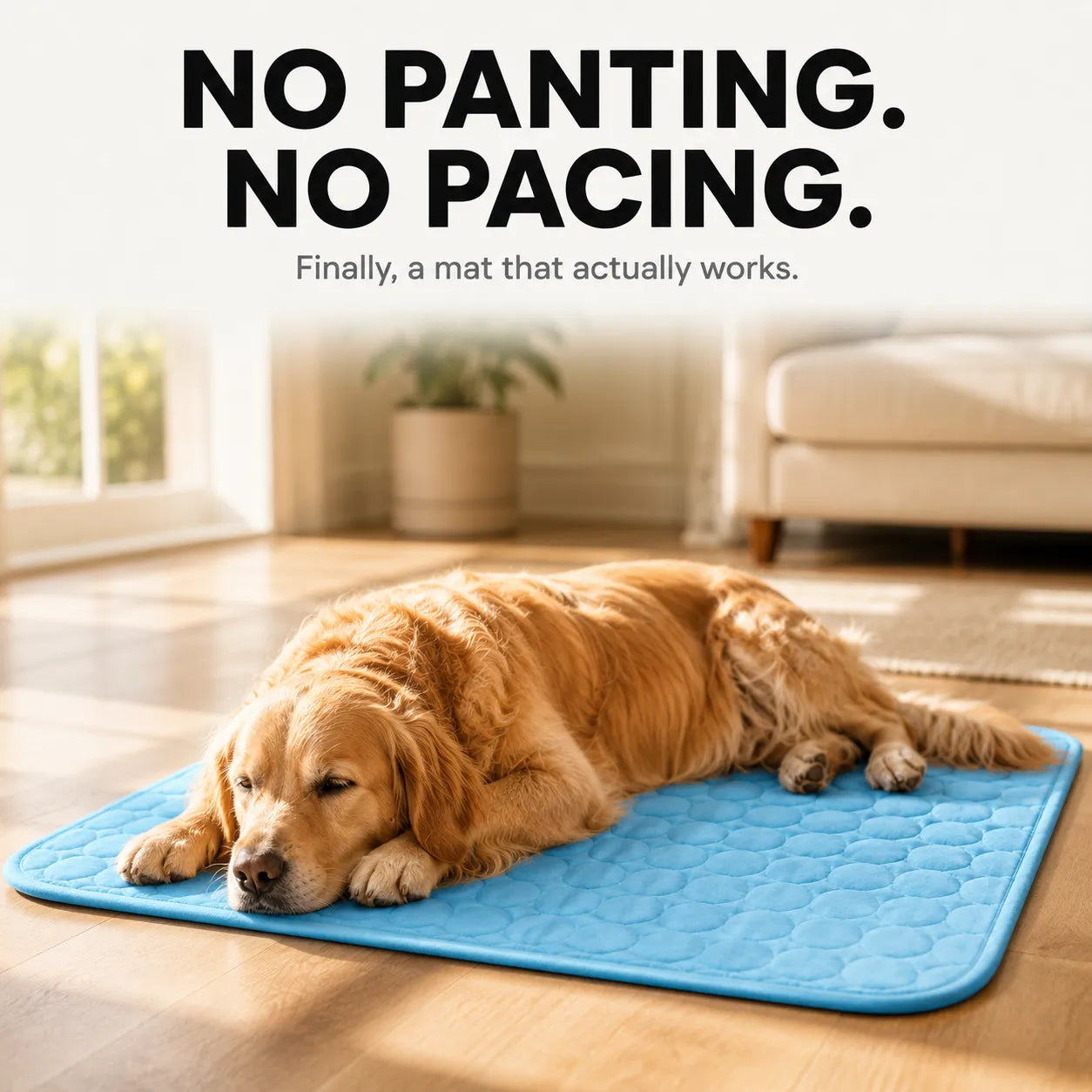 Coolo – Self-Cooling Pet Mat, Ice Silk-like Dog Cooling Pad, No-Freezer Cooling Mat for Dogs