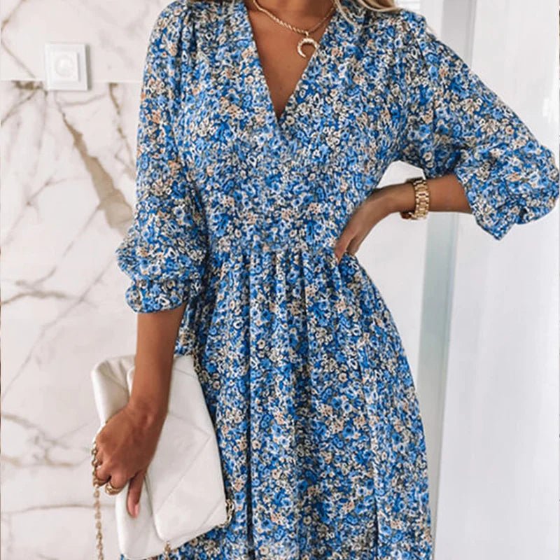 Brielle | Floral V-Neck Smocked Dress