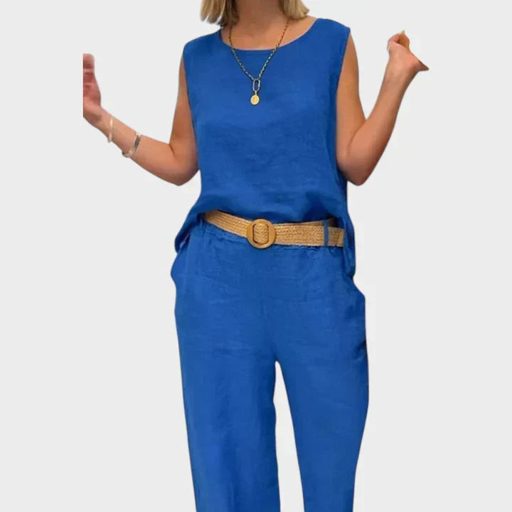 Paloma | Sleeveless Bohemian Top with Matching Cropped Pants