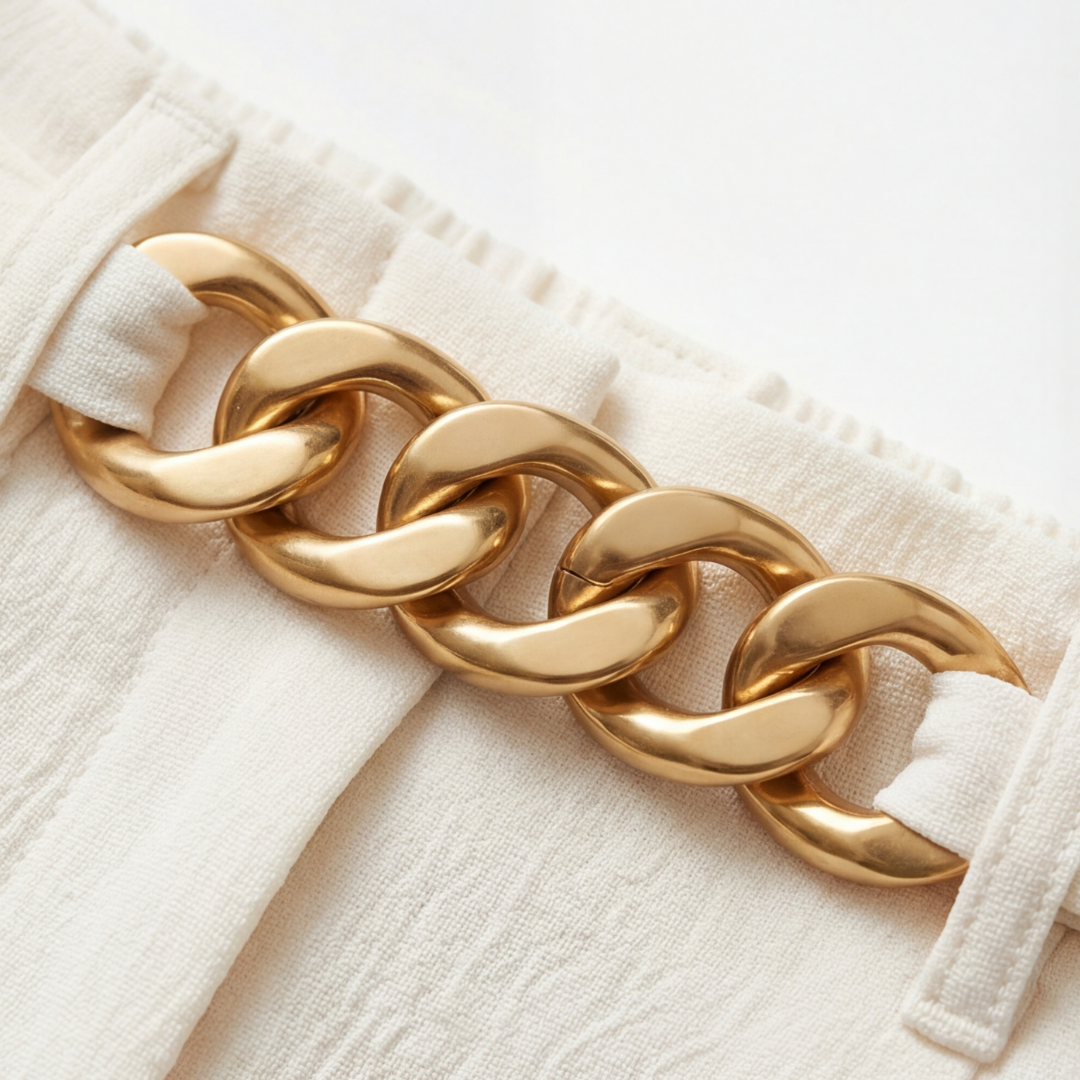 Florenza – Women’s Gold Accent Wide Leg Trousers