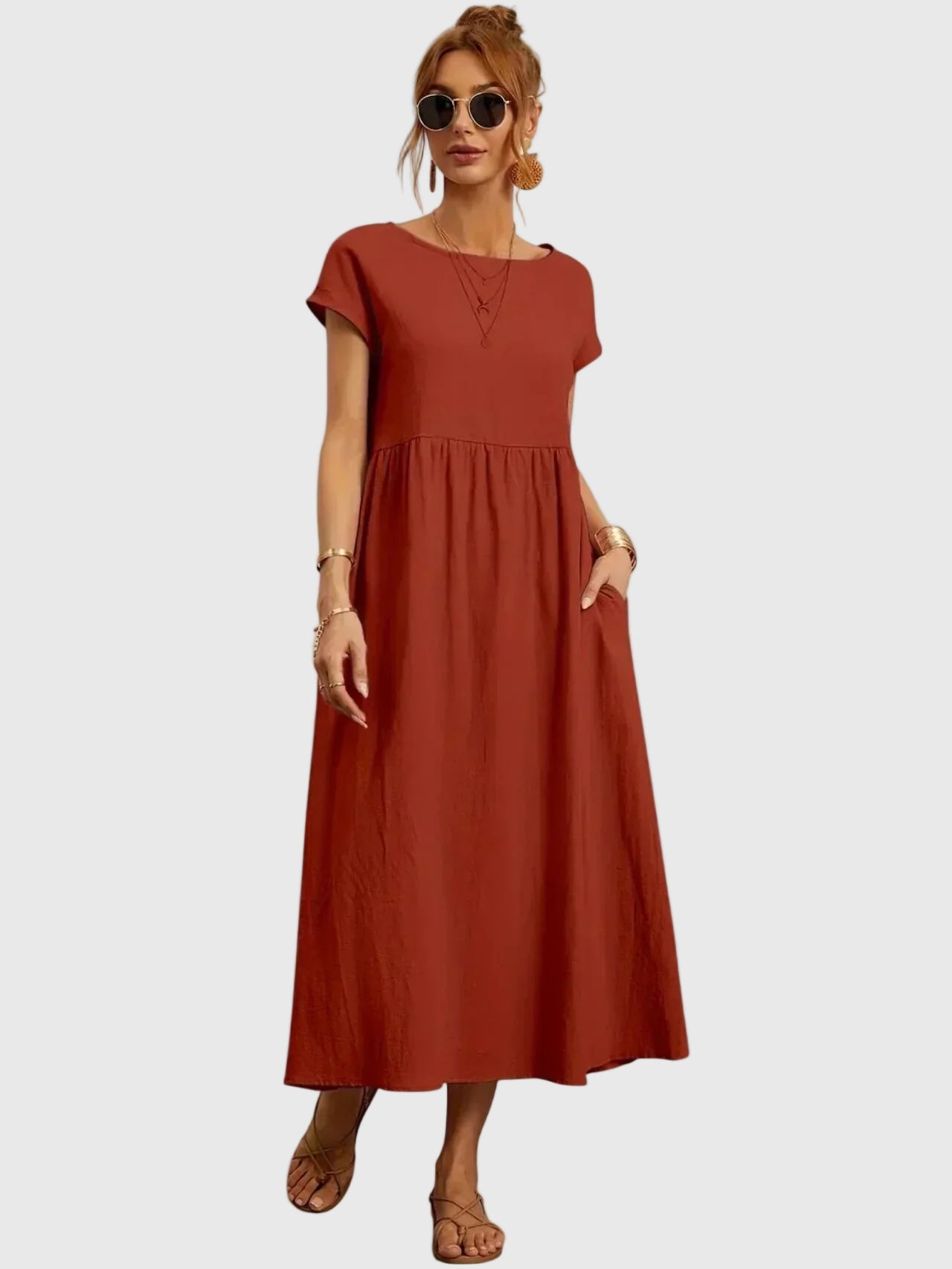 Giselle | Casual Midi Dress with Pockets