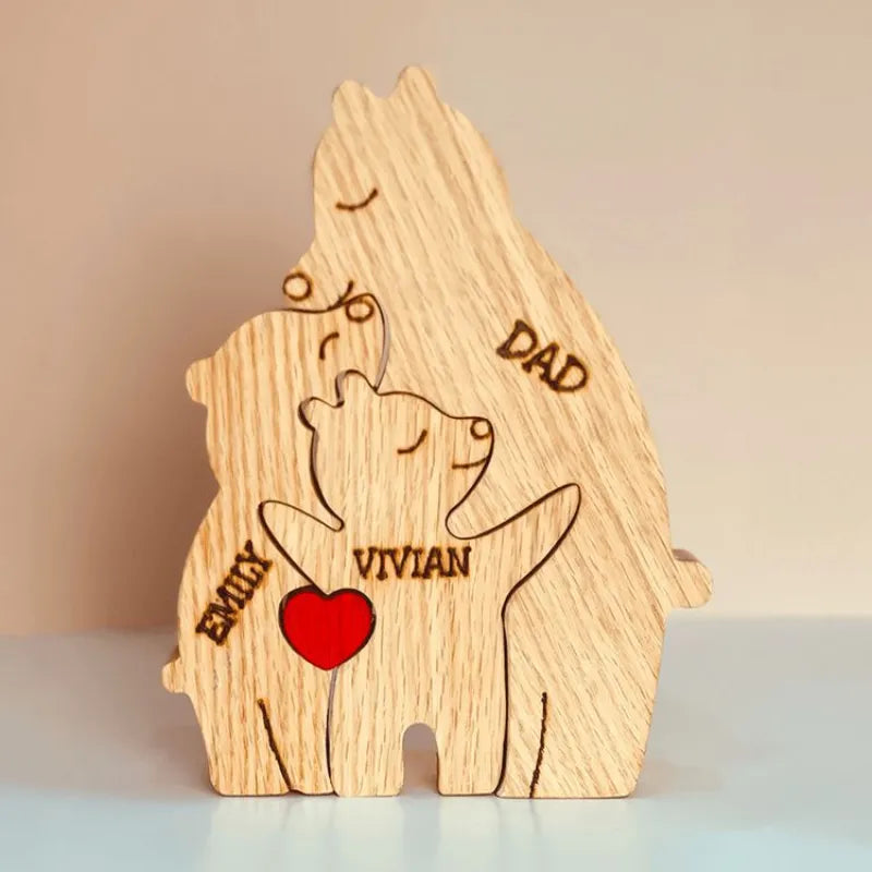 Cubunity – Personalized Wooden Bears Family Puzzle