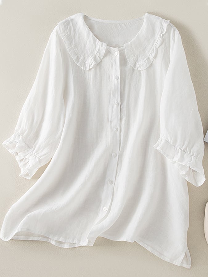 Kayla | Women Loose Fit Ruffle Collar Shirt