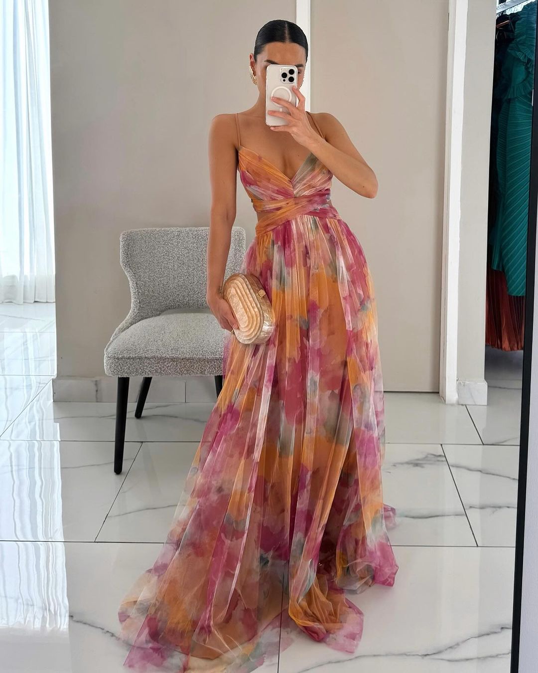 Eva | Long floral dress that enhances