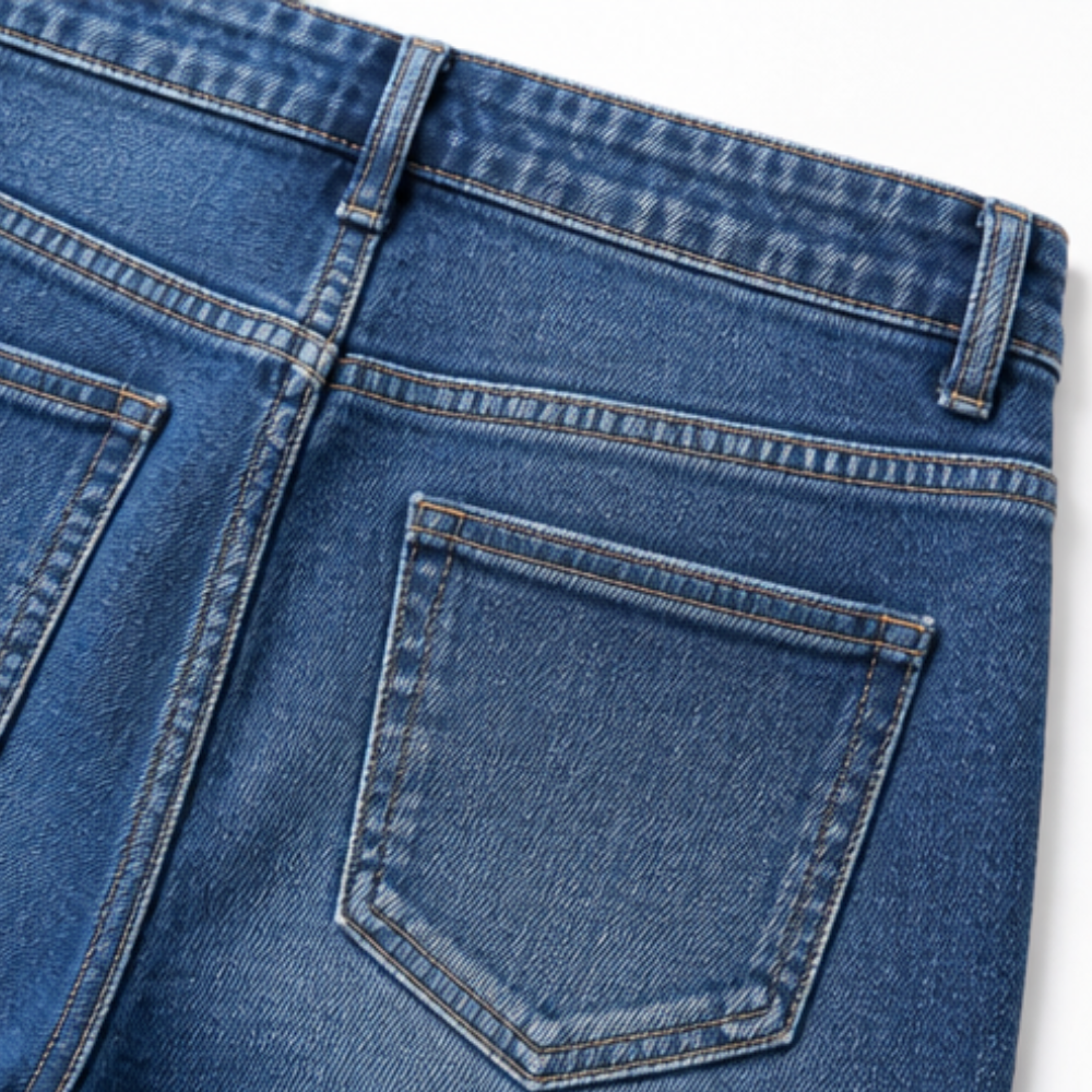 Denvie – Women's High-Waisted Crossover Straight-Leg Jeans