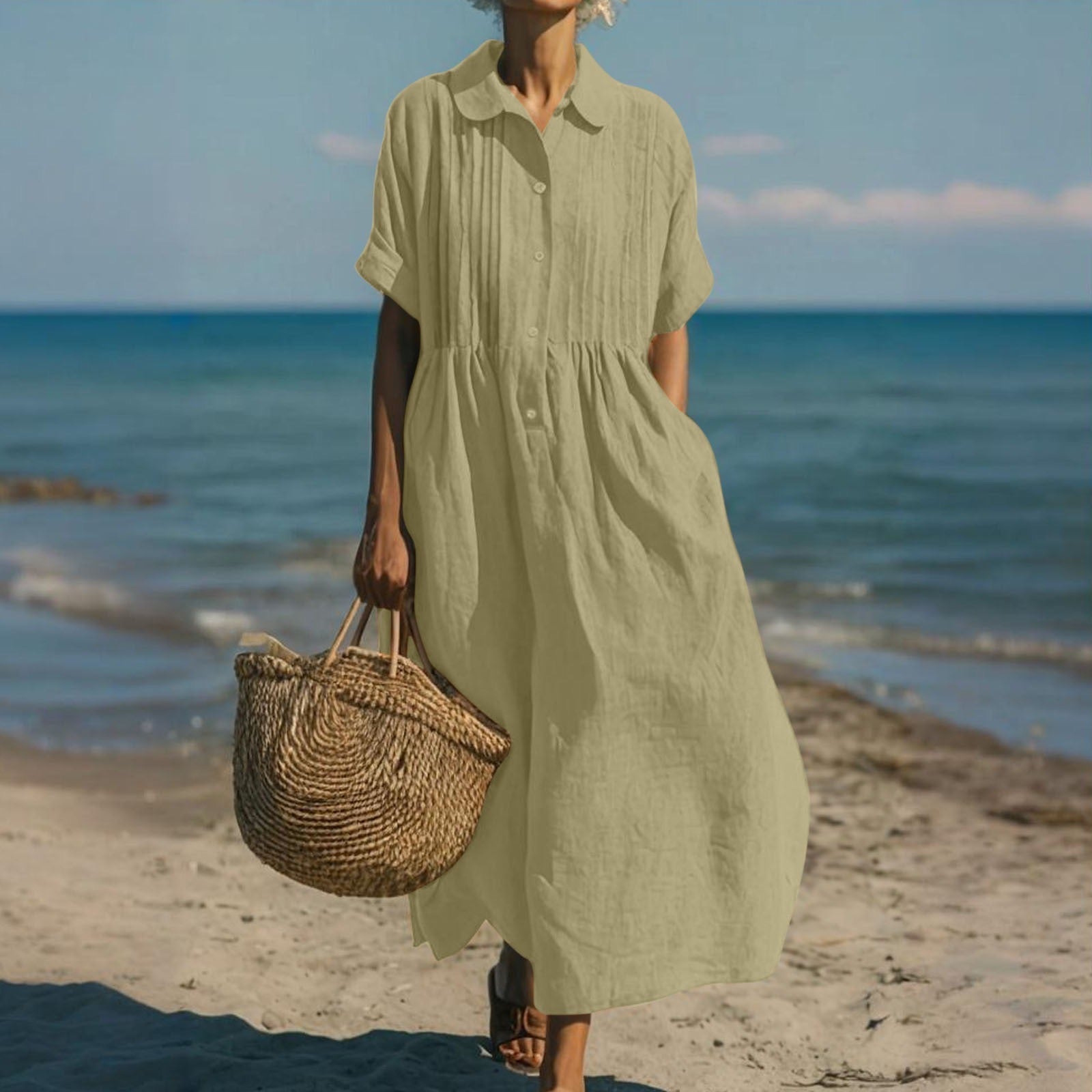 Alice™ | Cotton Button Shirt Dress