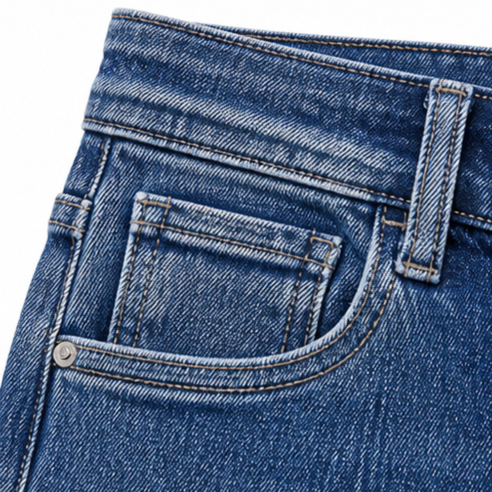 Denvie – Women's High-Waisted Crossover Straight-Leg Jeans