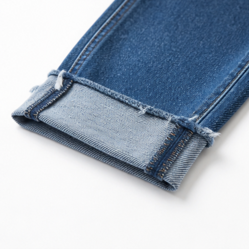 Denvie – Women's High-Waisted Crossover Straight-Leg Jeans