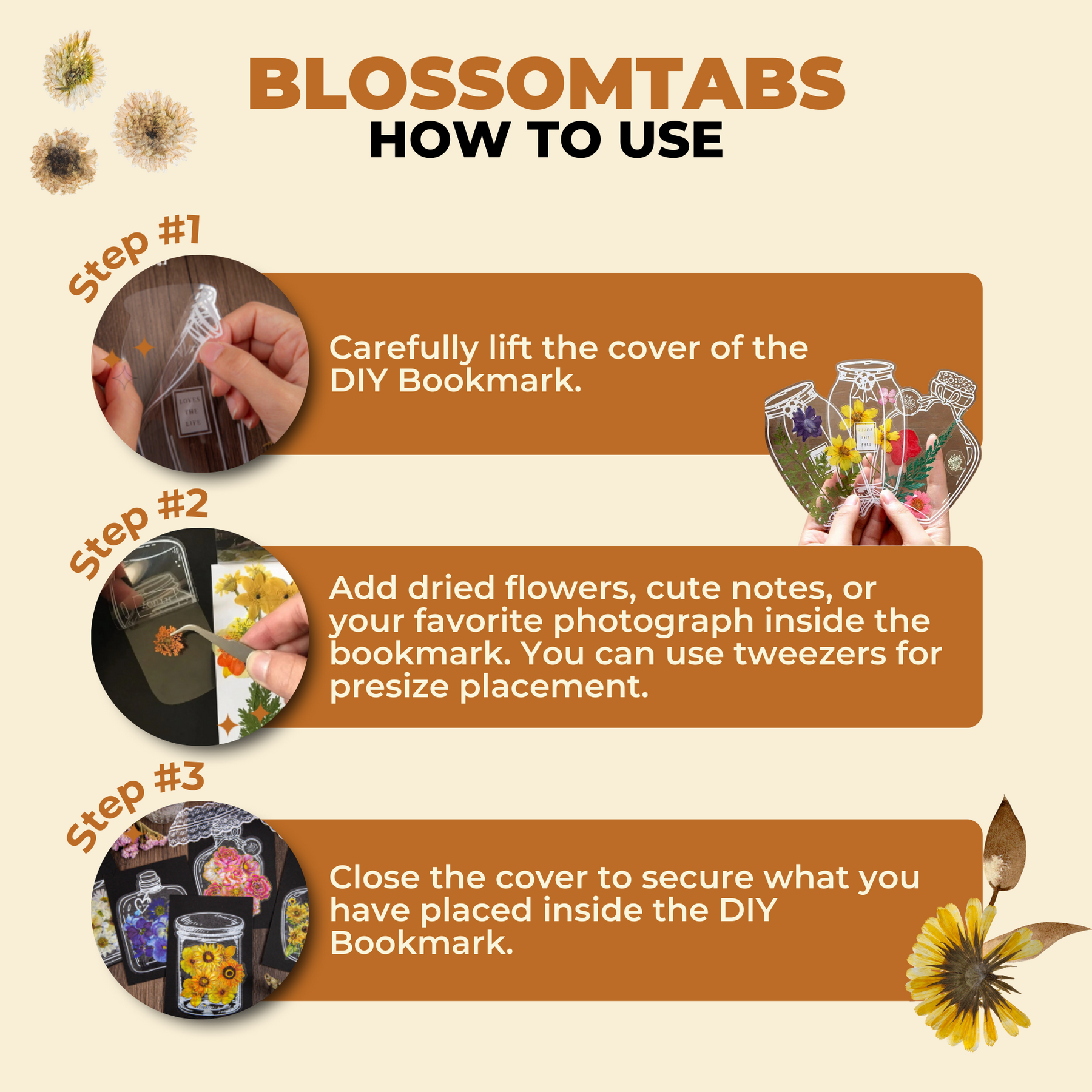 BlossomTabs - Transparent DIY Bookmark Stickers for Book Lovers (20+20 Free)