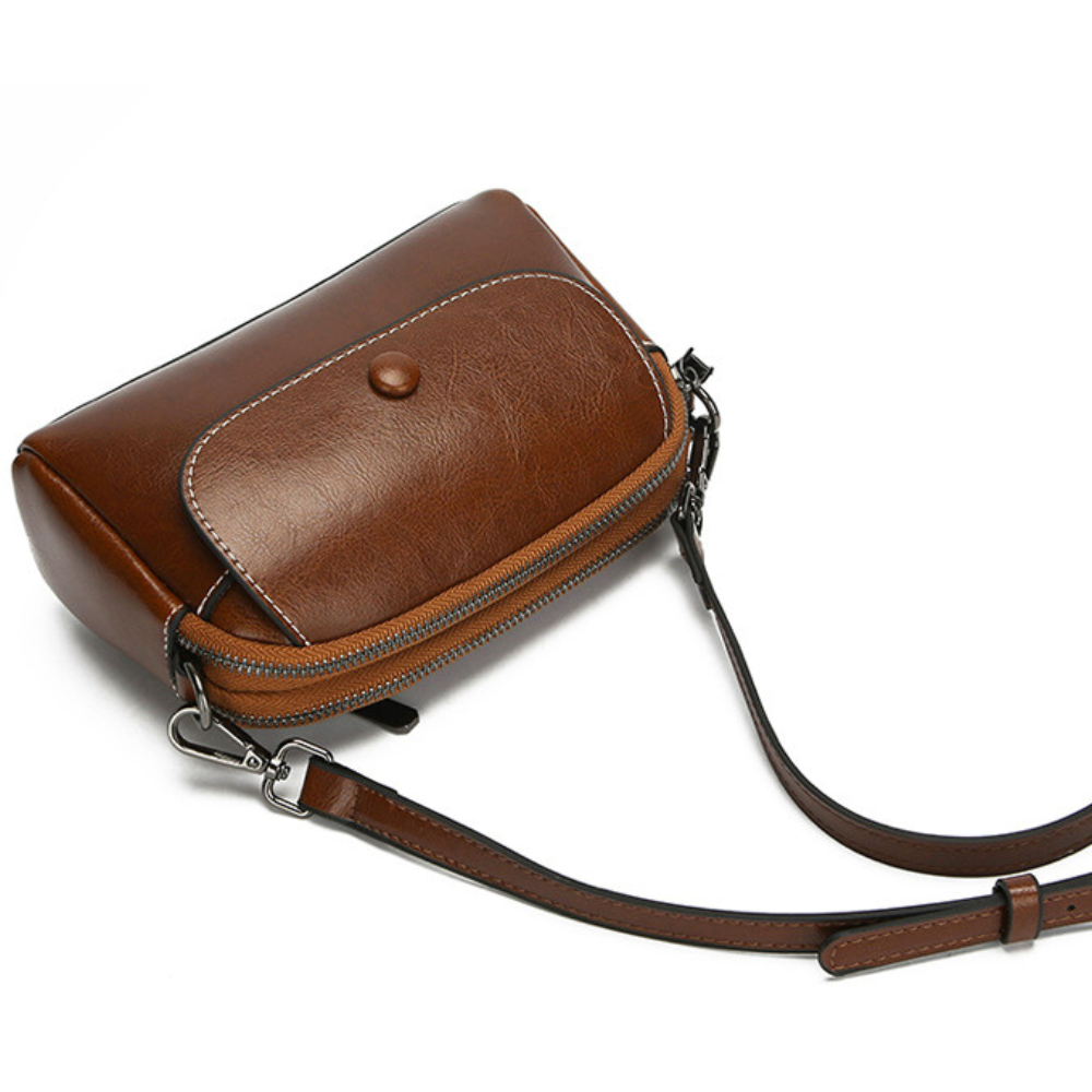 Bellana – Glossy Genuine Leather Shoulder Bag for Women