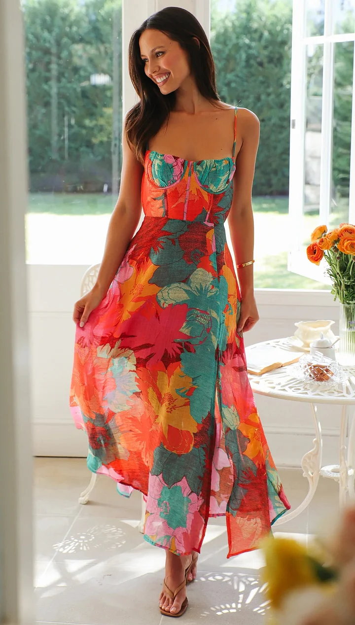 Women's Sexy Strap Floral Print Dress