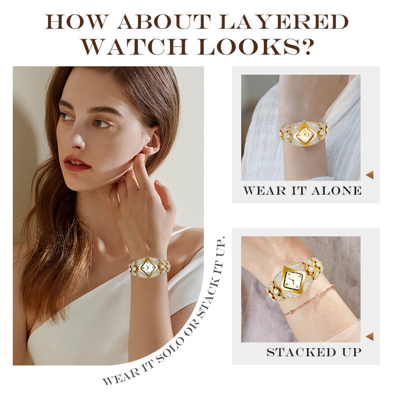 Lucelina - Elegant Vintage-Style Stone Watch for Women