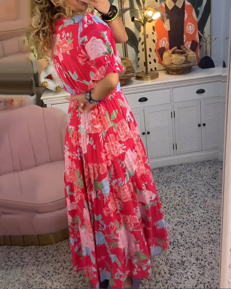 Catrisa ~ V-Neck Floral Pocket Dress