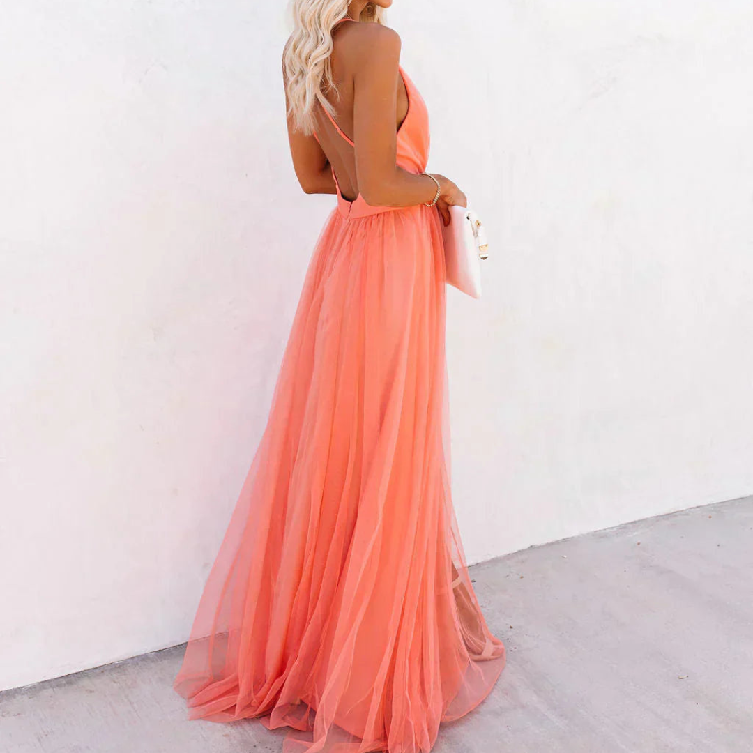 Helena™ | Maxi Dress Lumière Coral