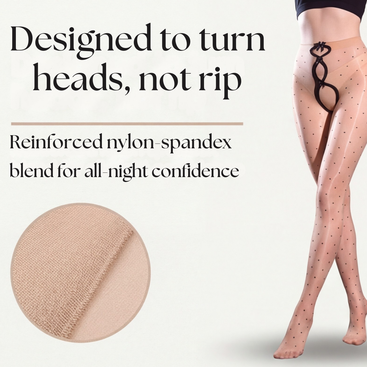 Aurelia - Women's bow cutout shimmer polka dot tights