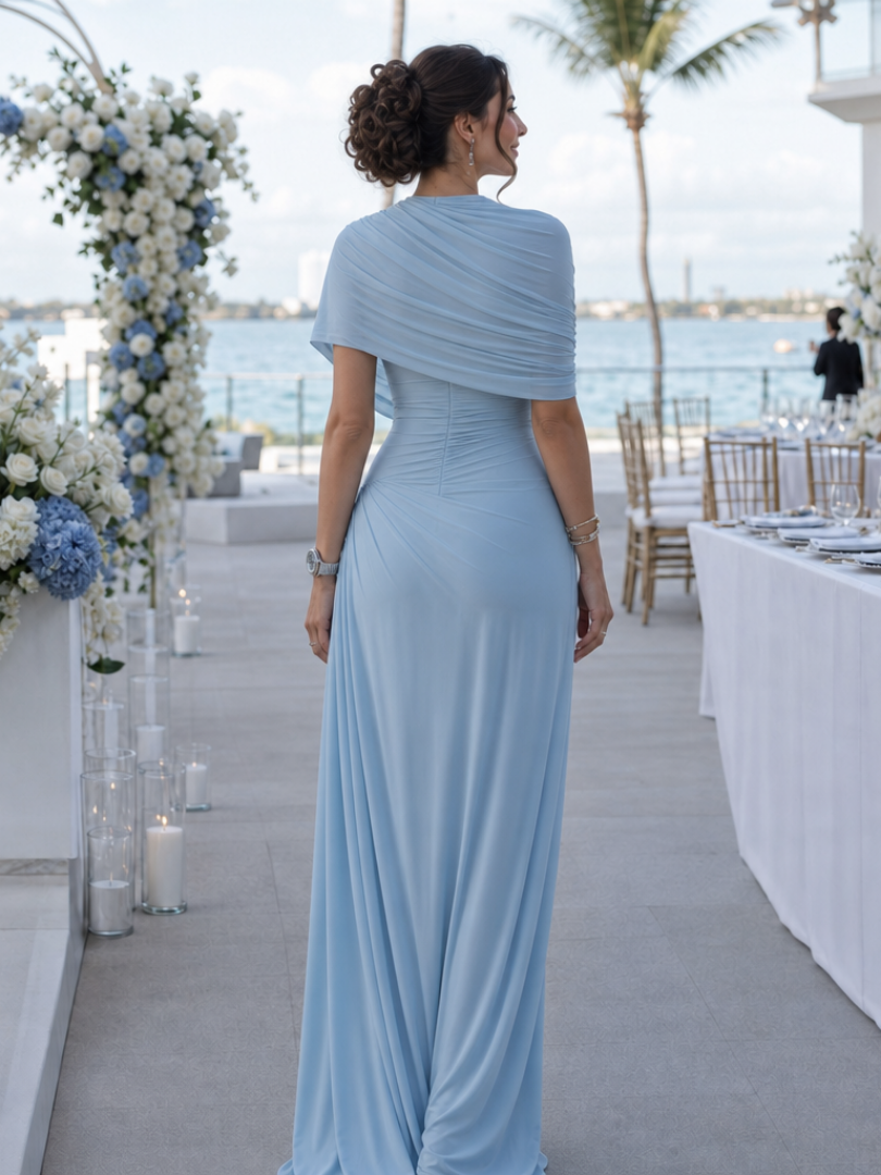 Thael | One Shoulder Draped Bodice Maxi Dress