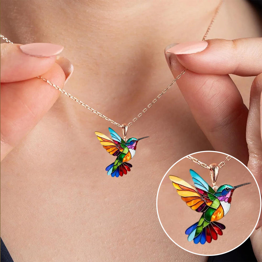 Noelle™ | Elegant & Colourful Hummingbird Necklace