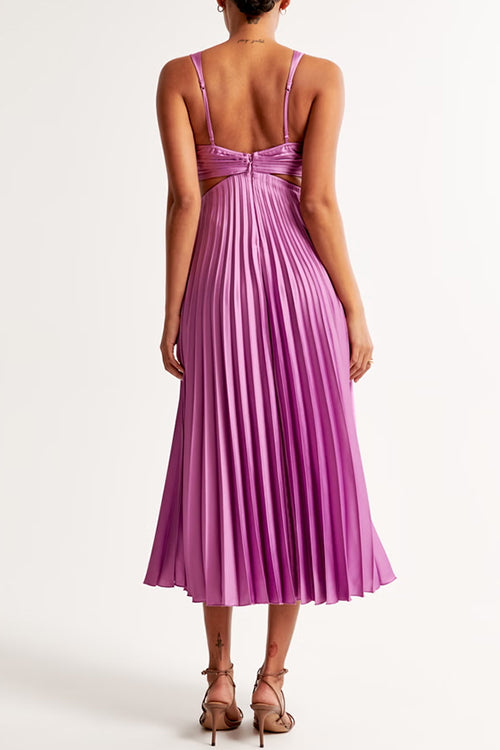 EVA™ | Elegant Cut-Out Waist Sleeveless Pleated Maxi Dress