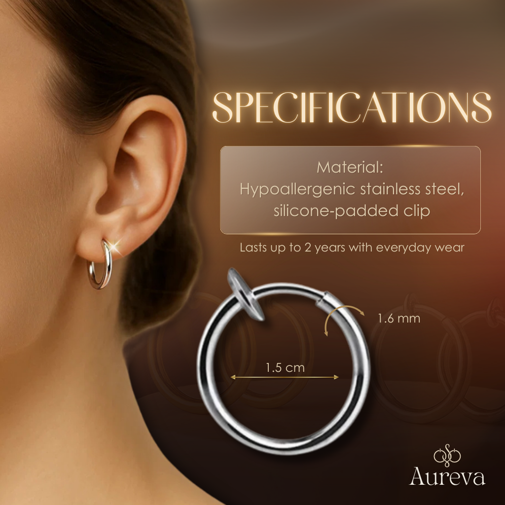 Aureva – Retractable Clip-On Comfort Earrings