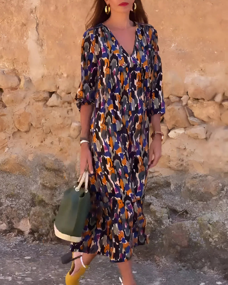 ASIRA - BOHO PRINTED DRESS