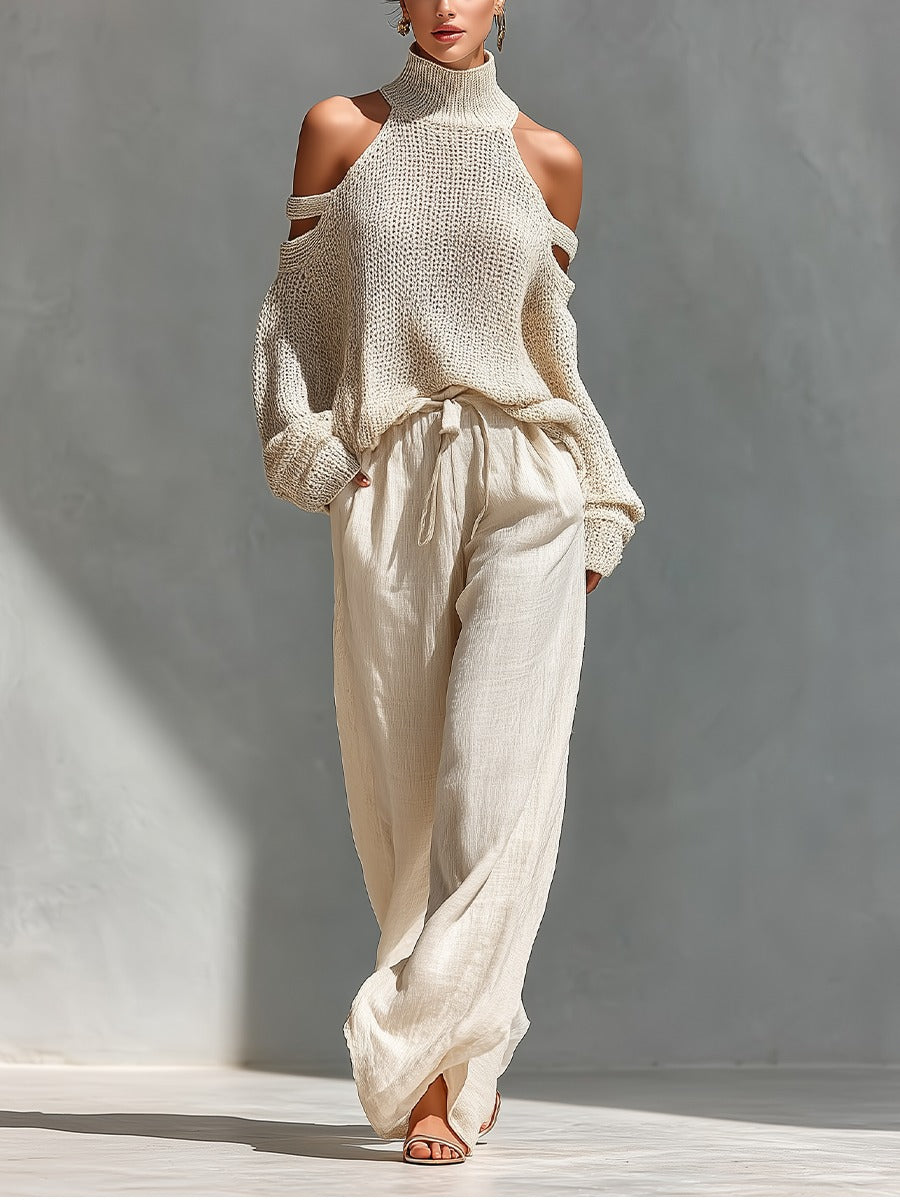 Camilla • Fashionable Knit and Linen Set