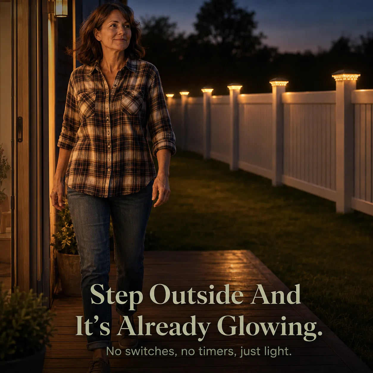 Glowmere – Solar Post Cap Lights Warm White Outdoor (2-Pack)