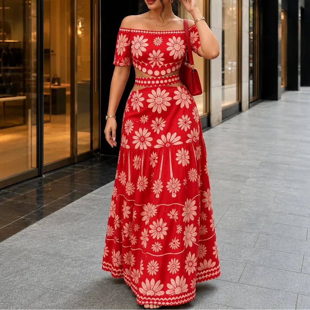 Florena – Off Shoulder Printed Maxi
