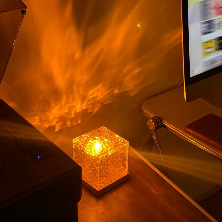 AuraCube - Minimalist LED Cube Lamp, Ambient Table Light